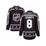 Women's Reebok Los Angeles Kings #8 Drew Doughty Authentic Black Pacific Division 2017 All-Star NHL Jersey