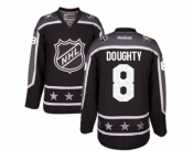 Women's Reebok Los Angeles Kings #8 Drew Doughty Authentic Black Pacific Division 2017 All-Star NHL Jersey