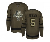 Youth Adidas Florida Panthers #5 Aaron Ekblad Green Salute to Service Stitched NHL Jersey