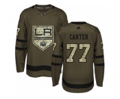 Youth Adidas Los Angeles Kings #77 Jeff Carter Green Salute to Service Stitched NHL Jersey