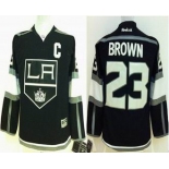 youth nhl jerseys los angeles kings #23 brown black[patch C]