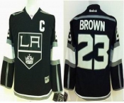 youth nhl jerseys los angeles kings #23 brown black[patch C]