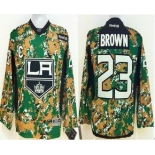 youth nhl jerseys los angeles kings #23 brown camo[patch C]