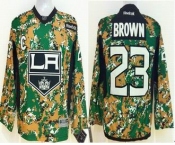 youth nhl jerseys los angeles kings #23 brown camo[patch C]