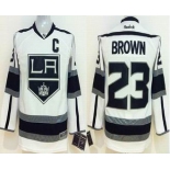 youth nhl jerseys los angeles kings #23 brown white[patch C]