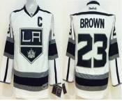 youth nhl jerseys los angeles kings #23 brown white[patch C]