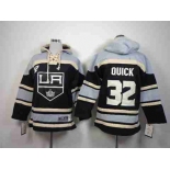 youth nhl jerseys los angeles kings #32 quick black-grey[pullover hooded sweatshirt]