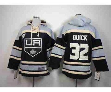 youth nhl jerseys los angeles kings #32 quick black-grey[pullover hooded sweatshirt]