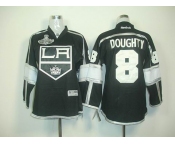 youth nhl jerseys los angeles kings #8 doughty black white[2012 stanley cup champions]