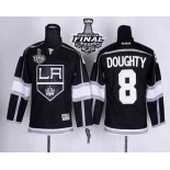 youth nhl jerseys los angeles kings #8 doughty black-white[2014 stanley cup]