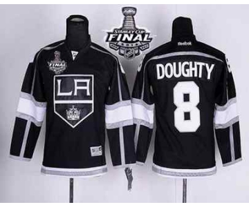 youth nhl jerseys los angeles kings #8 doughty black-white[2014 stanley cup]