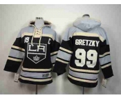 youth nhl jerseys los angeles kings #99 gretzky black-grey[pullover hooded sweatshirt][patch C]