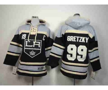 youth nhl jerseys los angeles kings #99 gretzky black-grey[pullover hooded sweatshirt][patch C]