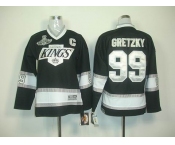 youth nhl jerseys los angeles kings #99 gretzky black white[2012 stanley cup champions]