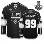 youth nhl jerseys los angeles kings #99 gretzky black-white[2014 stanley cup]