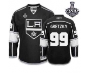 youth nhl jerseys los angeles kings #99 gretzky black-white[2014 stanley cup]