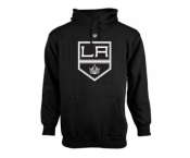 Los Angeles Kings Old Time Hockey Black Big Logo with Crest Pullover Hoodie