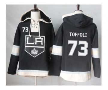 Men's Los Angeles Kings #73 Tyler Toffoli Black Sawyer Hooded Sweatshirt Stitched NHL Jersey