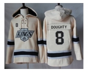 Men's Los Angeles Kings #8 Drew Doughty Cream Sawyer Hooded Sweatshirt Stitched NHL Jersey