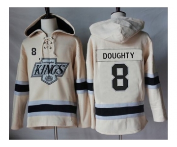 Men's Los Angeles Kings #8 Drew Doughty Cream Sawyer Hooded Sweatshirt Stitched NHL Jersey