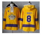 Men's Los Angeles Kings #8 Drew Doughty Gold Sawyer Hooded Sweatshirt Stitched NHL Jersey