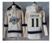 Men's Los Angeles Kings#11 Anze Kopitar Cream Sawyer Hooded Sweatshirt Stitched NHL Jersey