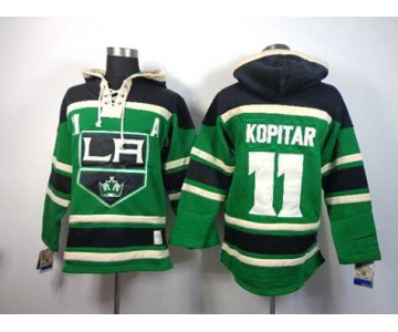 nhl jerseys los angeles kings #11 kopitar green[pullover hooded sweatshirt][patch A]