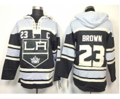 nhl jerseys los angeles kings #23 brown black-white[pullover hooded sweatshirt][patch C]