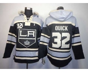 nhl jerseys los angeles kings #32 quick black-white[pullover hooded sweatshirt]