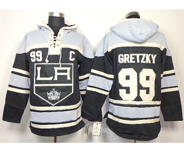 nhl jerseys los angeles kings #99 gretzky black-white[pullover hooded sweatshirt][patch C]