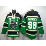 nhl jerseys los angeles kings #99 gretzky green[pullover hooded sweatshirt][patch C]