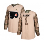 Adidas Philadelphia Flyers #1 Bernie Parent Authentic Camo Veterans Day Practice NHL Jersey