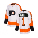 Adidas Philadelphia Flyers #1 Bernie Parent Authentic White Away NHL Jersey