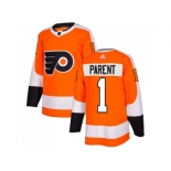 Adidas Philadelphia Flyers #1 Bernie Parent Orange Home Authentic Stitched NHL Jersey