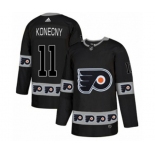 Adidas Philadelphia Flyers #11 Travis Konecny Authentic Black Team Logo Fashion NHL Jersey