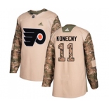 Adidas Philadelphia Flyers #11 Travis Konecny Authentic Camo Veterans Day Practice NHL Jersey