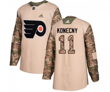 Adidas Philadelphia Flyers #11 Travis Konecny Authentic Camo Veterans Day Practice NHL Jersey