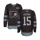 Adidas Philadelphia Flyers #15 Jori Lehtera Authentic Black 1917-2017 100th Anniversary NHL Jersey