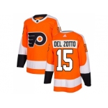 Adidas Philadelphia Flyers #15 Michael Del Zotto Orange Home Authentic Stitched NHL Jersey