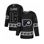 Adidas Philadelphia Flyers #16 Bobby Clarke Authentic Black Team Logo Fashion NHL Jersey