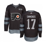 Adidas Philadelphia Flyers #17 Wayne Simmonds Authentic Black 1917-2017 100th Anniversary NHL Jersey