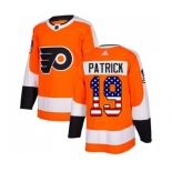 Adidas Philadelphia Flyers #19 Nolan Patrick Authentic Orange USA Flag Fashion NHL Jersey