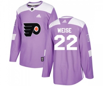 Adidas Philadelphia Flyers #22 Dale Weise Authentic Purple Fights Cancer Practice NHL Jersey