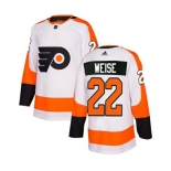 Adidas Philadelphia Flyers #22 Dale Weise Authentic White Away NHL Jersey