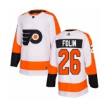 Adidas Philadelphia Flyers #26 Christian Folin Authentic White Away NHL Jersey