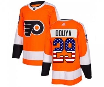 Adidas Philadelphia Flyers #29 Johnny Oduya Authentic Orange USA Flag Fashion NHL Jersey