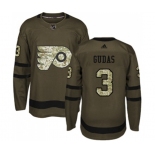 Adidas Philadelphia Flyers #3 Radko Gudas Authentic Green Salute to Service NHL Jersey