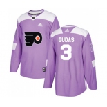 Adidas Philadelphia Flyers #3 Radko Gudas Authentic Purple Fights Cancer Practice NHL Jersey