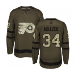 Adidas Philadelphia Flyers #34 Petr Mrazek Authentic Green Salute to Service NHL Jersey