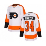 Adidas Philadelphia Flyers #34 Petr Mrazek Authentic White Away NHL Jersey